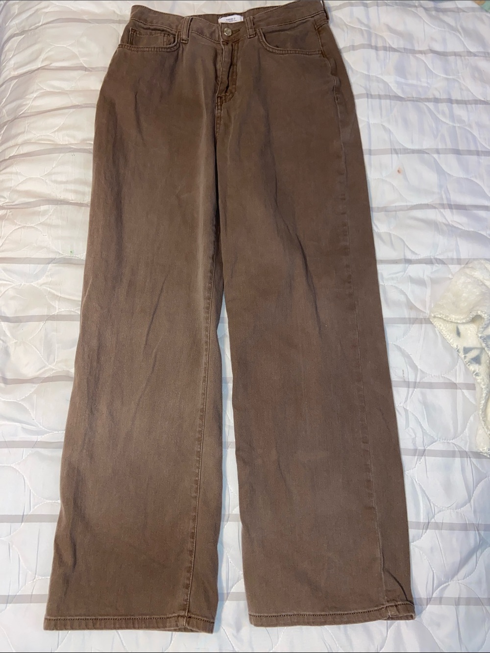 F21 COCOA 90S JEANS Light Brown Wide Leg High Waist